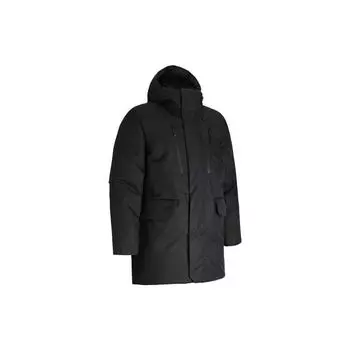 Under Armour Stormproof Solid Color Средней длины с капюшоном Повседневный пуховик Мужская верхняя одежда Черный 1378827-001 XL