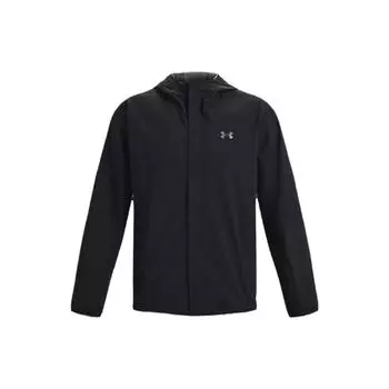 Under Armour Stormproof Сплошной цвет с логотипом и принтом на молнии с капюшоном Мужская верхняя одежда Черный 1376066-001 XXL