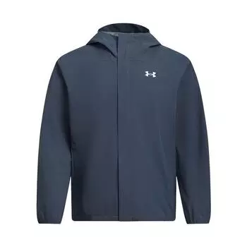 Under Armour Stormproof Ss25 Logo Sports Woven Hooded Long Sleeve Jacket Men Jacket Blue Black 1376066-046 L