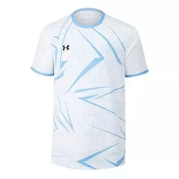Under Armour Striped Sports Fitness Crew Neck Short Sleeve T-Shirt Unisex Tops White 25500523-100 S