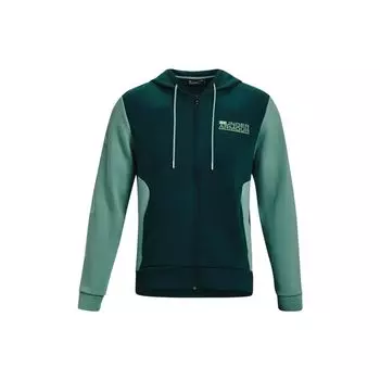 Under Armour Summit Color Block Letter Print Casual Sports Full Zip Hoodie Men hoodies Wax-Green 1370422-366 L