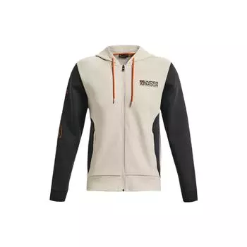Under Armour Summit Series Color Block Letter Print Casual Sports Full Zip Hoodie Men hoodies Lime-White 1370422-279 L