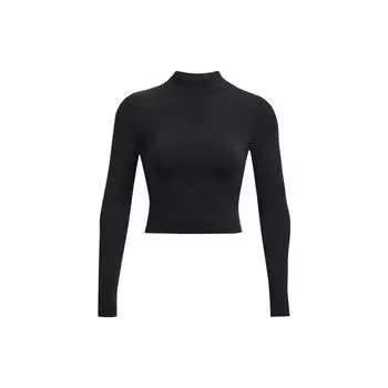 Under Armour Свитшот однотонный Slim Fit с воротником-стойкой и длинным рукавом, женский, черный 1380773-001 M
