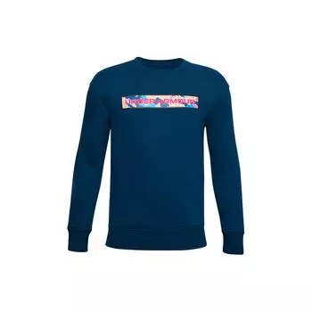 Under Armour Свитшот с круглым вырезом и буквенным принтом, детские топы, синий 1357592-581 S