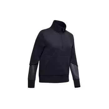 Under Armour Свитшот с высоким воротом и карманом-кенгуру, женские свитшоты, черный цвет 1348546-001 XS