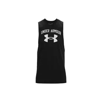 Under Armour Свободная дышащая майка для тренировок с большим логотипом, мужская черная 1365205-001 XXL
