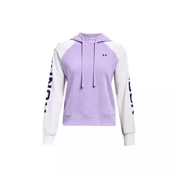 Under Armour Свободная флисовая толстовка с капюшоном с логотипом и цветными блоками, женские толстовки с капюшоном, фиолетовые 1365861-532 M