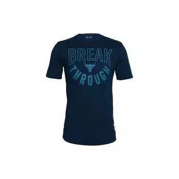 Under Armour Свободная футболка с принтом для тренировок, мужские топы, цвет Ocean-Blue 1357191-408 M