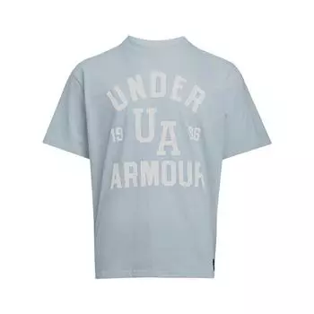 Under Armour Свободная и удобная дышащая повседневная спортивная футболка с принтом и коротким рукавом, мужские топы, синяя 1390179-465 L