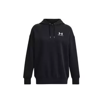 Under Armour Свободная толстовка с капюшоном и принтом букв, женская толстовка с капюшоном, черная 1379495-001 M