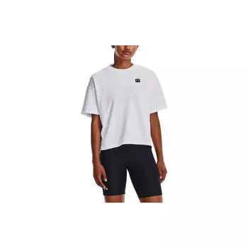 Under Armour Свободная тренировочная футболка с принтом логотипа сзади, женские топы, белая 1379948-100 S