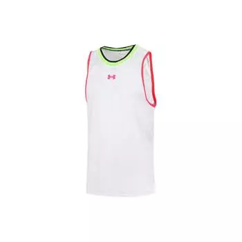 Under Armour Свободный дышащий быстросохнущий баскетбольный свитер без рукавов для мужчин, белый 1370238-100 S