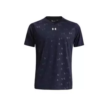 Under Armour Свободный крой с V-образным вырезом, быстросохнущая дышащая футболка с коротким рукавом, унисекс, топы, темно-синие 21500531-409 XXS