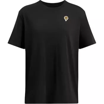 Under Armour Свободный тренировочный короткий рукав футболка с заниженной линией плеч женские топы черный 1386852-001 S