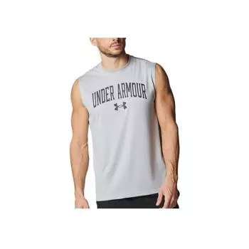 Under Armour Tech Comfortable Casual Soft Skin-Friendly Simple Basketball Vest Men Tops Gray 6001541-011 XL
