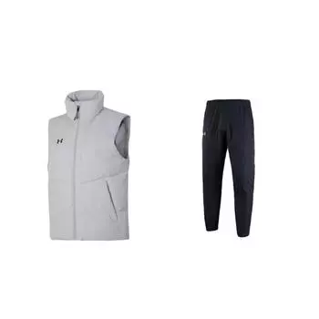 Under Armour Thick Outdoor Warm Vest Fashion Windproof Comfortable Lightweight Simple Casual Sports Suit Unisex suit 22500706-001+23600803-009 M