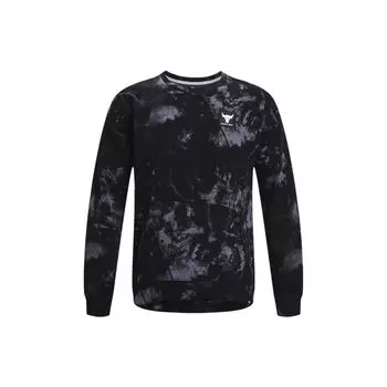 Under Armour Tie-Dye Print Ribbed CW-образный вырез пуловер свитшот мужской свитшот черный 1373566-001 L
