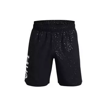 Under Armour Тканые тисненые буквы с эластичным поясом, свободные повседневные шорты, мужские шорты, черные 1361432-002 XL