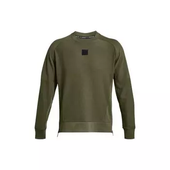 Under Armour Толстовка мужская однотонная флисовая с круглым вырезом тренировочная зеленая 1373877-390 L