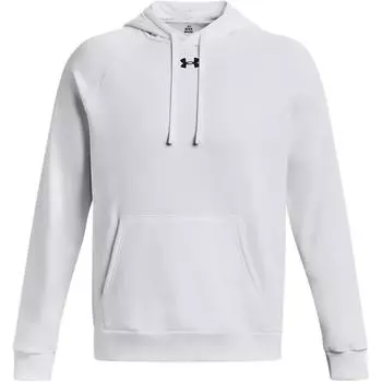 Under Armour Толстовка Rival Fleece с логотипом бренда, мужская толстовка с капюшоном, белая 1379757-100 L