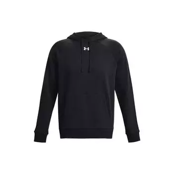 Under Armour Толстовка Rival из флиса с принтом логотипа бренда, мужская толстовка с капюшоном, черная 1379757-001 S