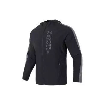 Under Armour Толстовка с капюшоном для фитнес-тренировок с буквенным принтом, мужская куртка, черная 1377486-002 XL
