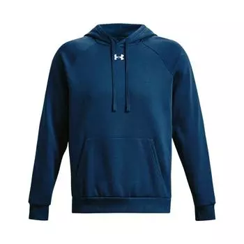Under Armour Толстовка с капюшоном из флиса с логотипом и завязками, мужская, синяя 1379757-426 M