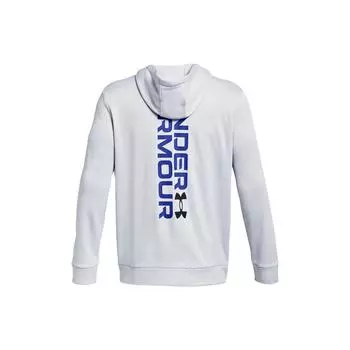 Under Armour Толстовка с капюшоном из флиса с графическим принтом и буквами, мужская, светло-серая 1379745-014 XL
