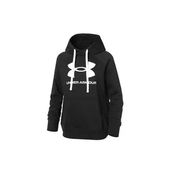 Under Armour Толстовка с капюшоном из флиса с большим логотипом, женская, черная 1356318-001 XS