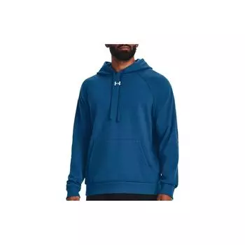 Under Armour Толстовка с капюшоном из флиса с логотипом и завязками, мужская, синяя 1379757-426 M