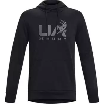 Under Armour Толстовка с капюшоном из флиса с принтом букв, мужская, черная 1375114-001 S