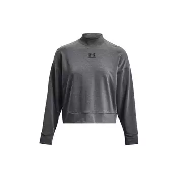 Under Armour Толстовка с капюшоном из хлопчатобумажной трикотажной ткани с воротником-стойкой, женская, серая 1379496-010 XS