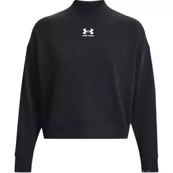 Under Armour Толстовка с капюшоном из хлопчатобумажной трикотажной ткани с воротником-стойкой, женская, черная 1379496-001 XS