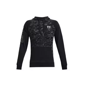 Under Armour Толстовка с капюшоном Rival Camo Script Fleece, мужская, черная 1366308-001 L