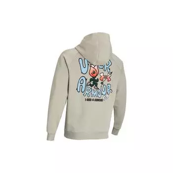 Under Armour Толстовка с капюшоном Rose Letter Print Heavyweight Cotton Training Hoodie для мужчин, коричневые 1379688-289 M