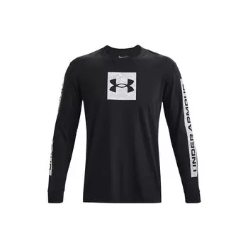 Under Armour Толстовка с круглым вырезом и принтом букв, мужская толстовка с длинным рукавом, черная 1366464-002 XL