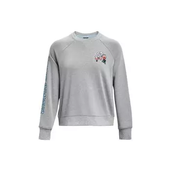 Under Armour Толстовка с круглым вырезом и длинным рукавом с принтом букв, женская толстовка серого цвета 1379833-011 S