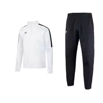 Under Armour Топ с длинным рукавом на молнии и эластичные простые длинные брюки, повседневный спортивный комплект для мужчин 22500706-001+22600301-100 XL