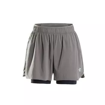 Under Armour Trail Running Series UPF50+ Two-In-One Fitness Breathable Sun Protection Cool Feel Three-Quarter Sports Shorts Women shorts 15224223-0136 L