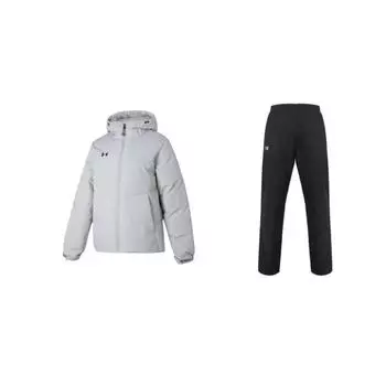 Under Armour Training Hooded Zip Long Sleeve Mid Waist Elastic Pants Casual Sports Suit Unisex suit 21500737-001+23600801-009 3XL