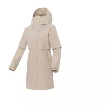 Under Armour Travel Outdoor Series Hooded Solid Color Casual Mid-Length Jacket Women Jacket Clay-Gray 14322101B-0072 S