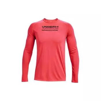 Under Armour Тренировочная футболка прямого кроя с длинным рукавом и принтом логотипа, мужская, красная 1361705-628 XL
