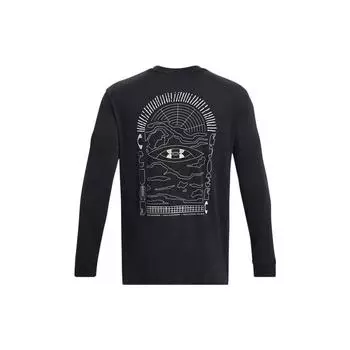 Under Armour Тренировочная футболка с длинным рукавом и графическим принтом логотипа Anywhere Back, мужская черная 1381044-001 XL