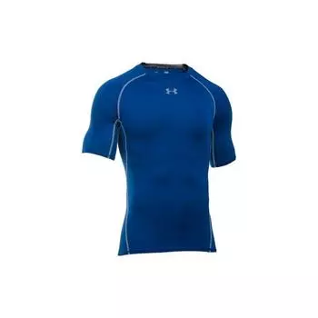 Under Armour Тренировочная компрессионная футболка с коротким рукавом для фитнеса, мужская, синяя 1257468-400 L