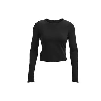 Under Armour Тренировочная спортивная футболка с круглым вырезом и длинным рукавом, женская, черная 1371020-001 L