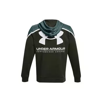 Under Armour Тренировочная толстовка Rival Amp Color Block из флиса с капюшоном, мужская толстовка, синяя 1357090-424 XXXL