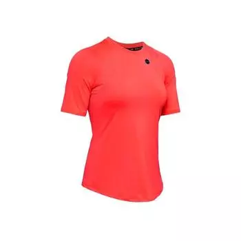 Under Armour Тренировочные спортивные пэчворк дышащие прямые футболки женские топы красные 1355583-628 L