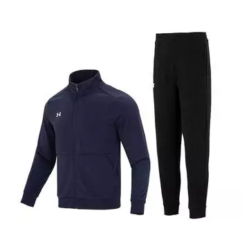 Under Armour Трикотажная куртка с логотипом и высоким воротом, повседневный спортивный комплект, комплекты унисекс 23600304-409+23600704-001 S
