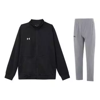 Under Armour Трикотажная куртка с логотипом, однотонные удобные длинные брюки, повседневный спортивный костюм, мужской костюм 23600304-001+23600703-014 XL