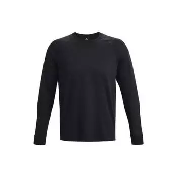 Under Armour Твердый пуловер с круглым вырезом, спортивная футболка с длинным рукавом, мужские топы, черный 1378989-001 XXL